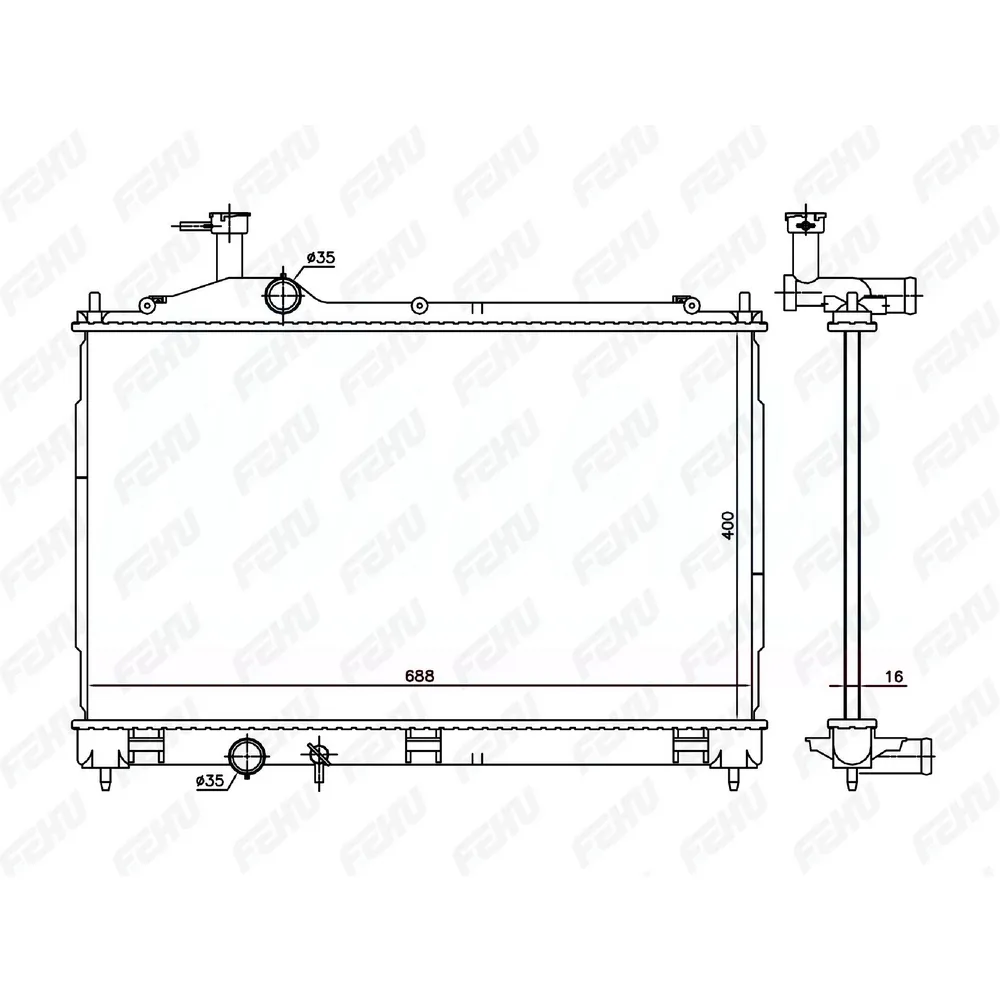 Радиатор охлаждения Mitsubishi Outlander (12-) FEHU FRC1342