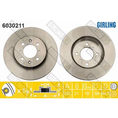 Диск тормозной передний GIRLING 6030211