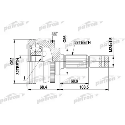 ШРУС наружн к-кт 27x56x32 ABS:44T NISSAN: PRIMERA 2.0TD PATRON PCV1349
