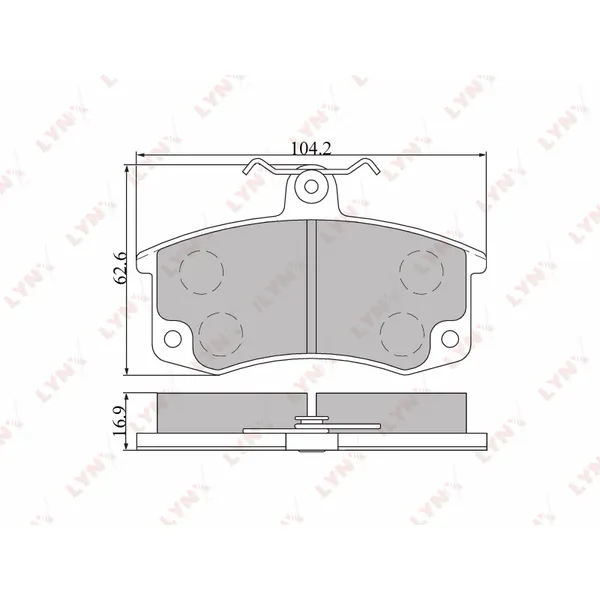 Колодки тормозные передние LADA 2110-12 95> LYNXauto BD-4601