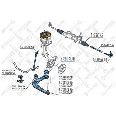 Сайлентблок рычага зад. Peugeot 206 2.0 00> STELLOX 87-05425-SX