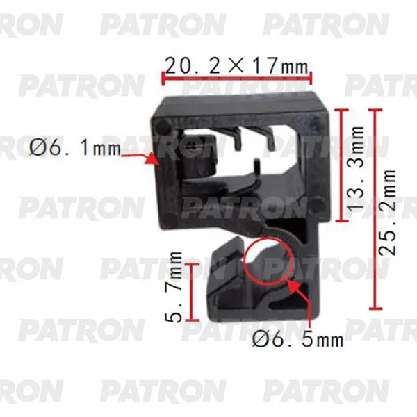 Держатель трубок электропроводки пластмассовый PATRON P37-2062