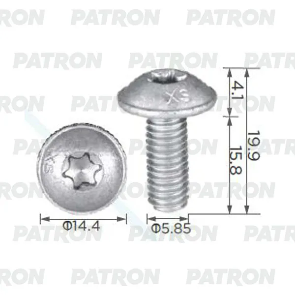 Саморез BMW Болт с головкой торкс м6х16 PATRON P372405