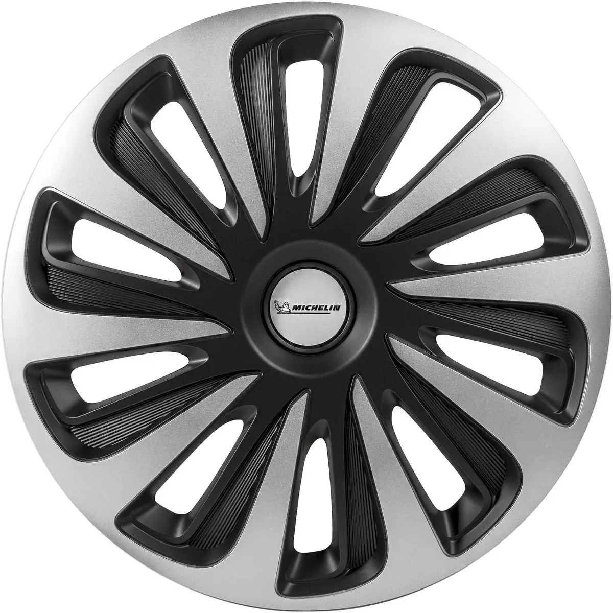 Колпаки колесные MICHELIN 13, Калибр, цвет: серебристо-черный, 4 шт. Michelin 300235 Michelin 300235