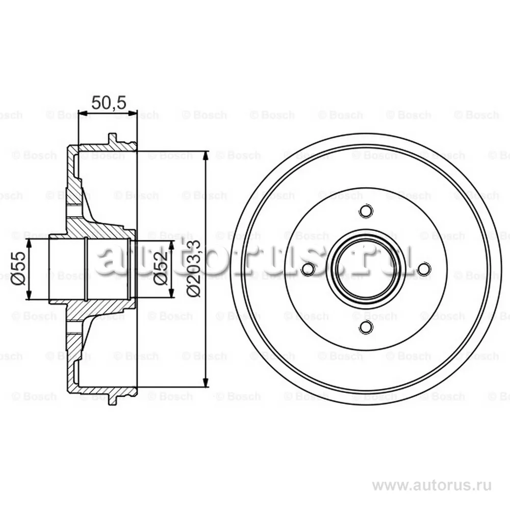 Барабан тормозной BOSCH 0986477172