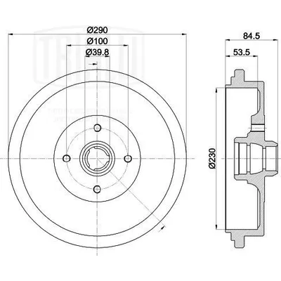 Барабан торм. для а/м VW Passat B3/B4 (88-) d=290 TRIALLI TF 535549