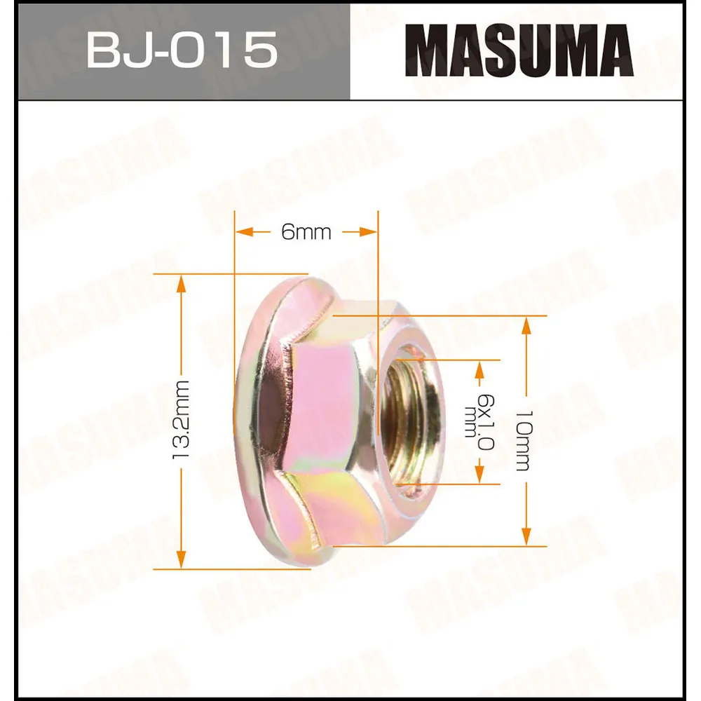 Гайка с болтом М 6x1 16шт MASUMA BJ015