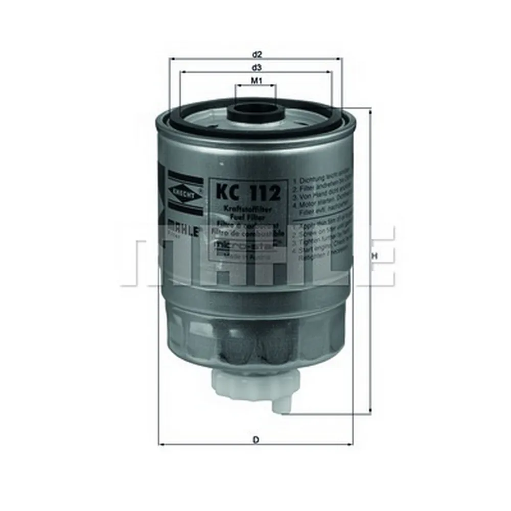 Фильтр топливный KNECHT/MAHLE KC112