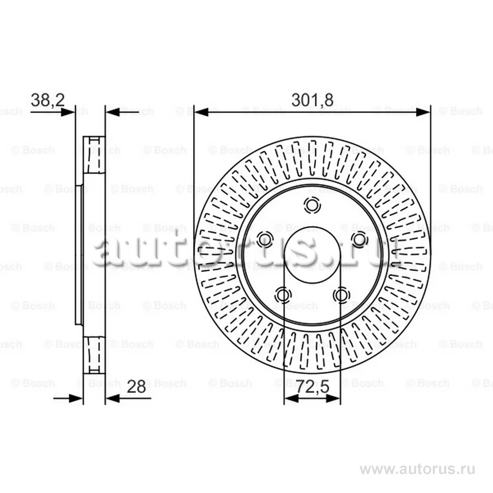 Диск тормозной BOSCH 0986479U45