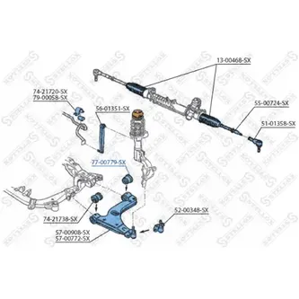 Сайлентблок рычага задний Opel Astra G/Zafira all 98-05 STELLOX 77-00779-SX