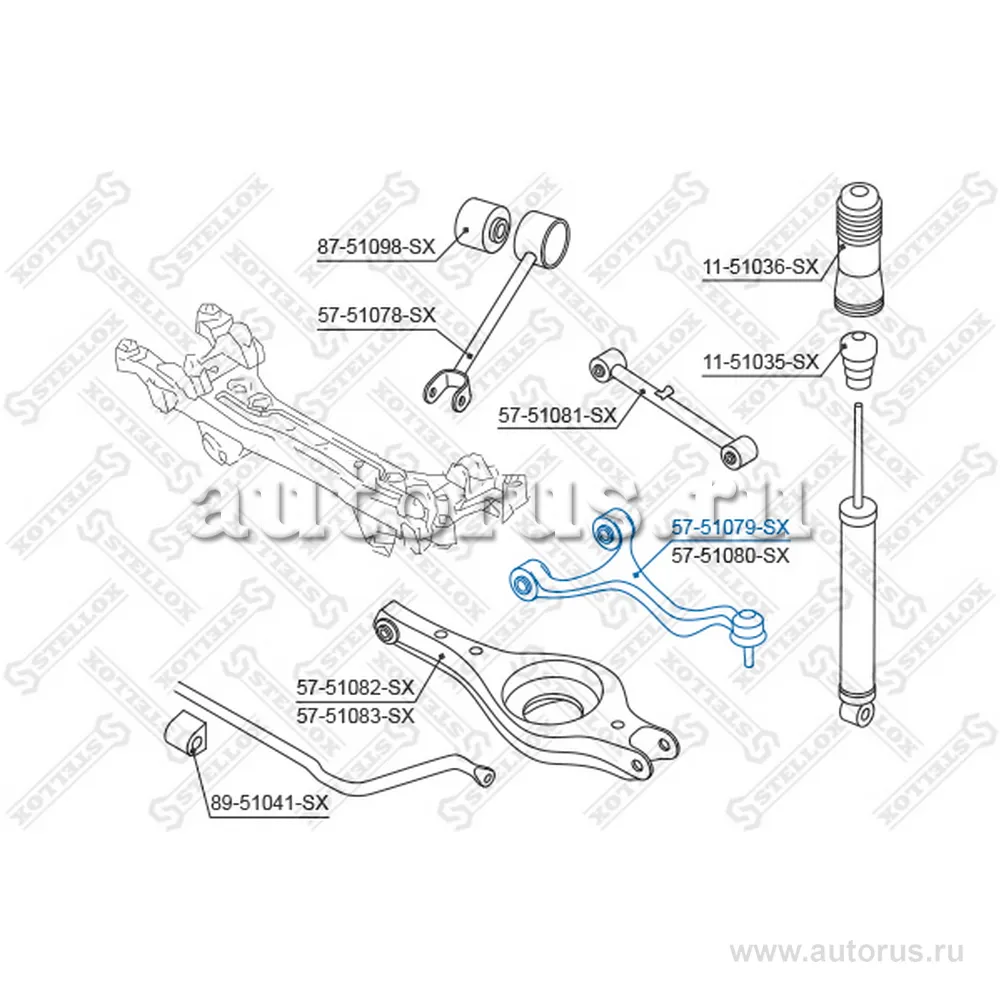 Рычаг зад. подв. верхн. л. Hyundai Sona (5751080_SX) STELLOX 5751079_SX
