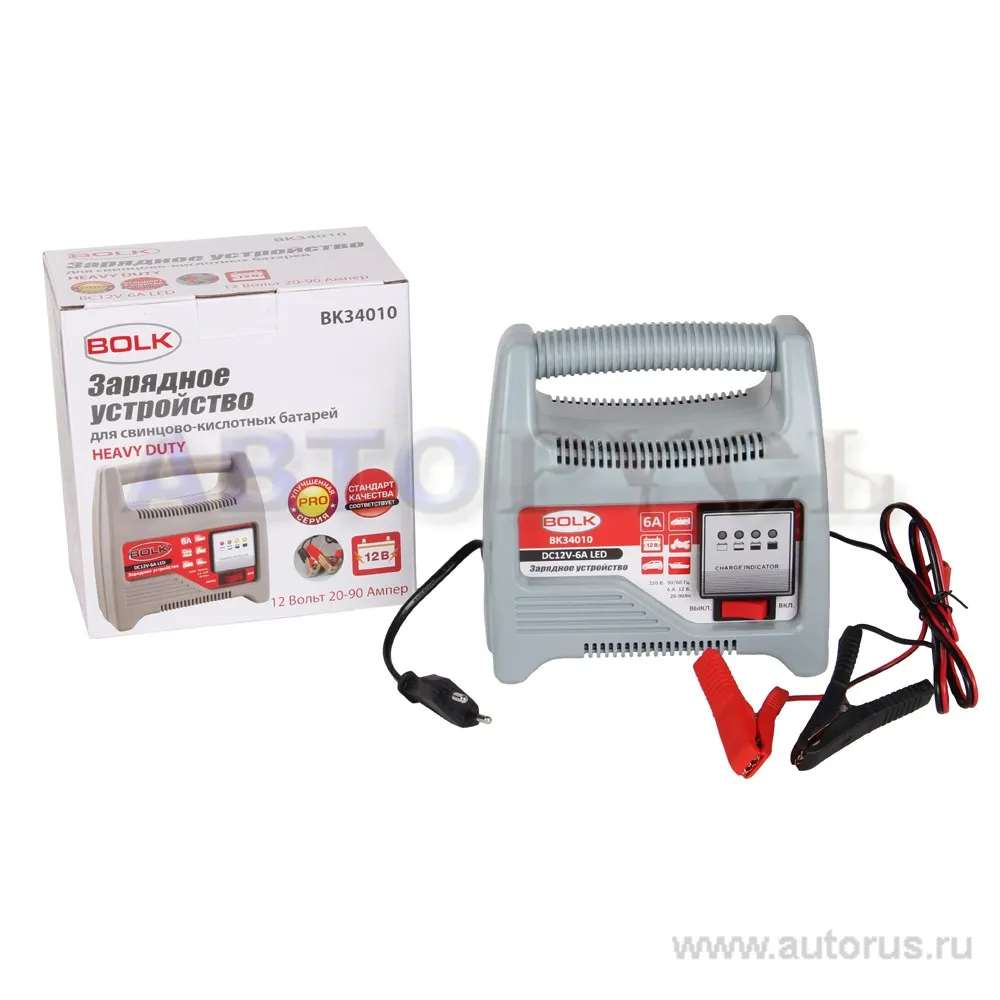 Зарядное устройство 12В 6А 20-90Ач 220В BOLK BC12V-6A LED