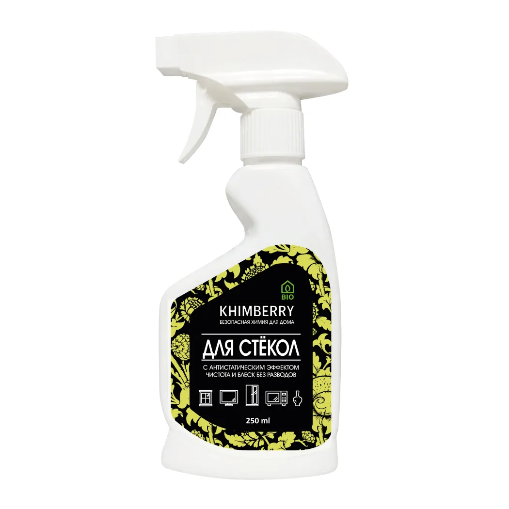Средство для мытья окон и зеркал ДЛЯ СТЕКОЛ ледяной лимон 250 мл KHIMBERRY 844.0,25