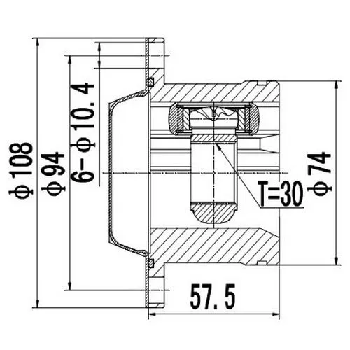 ШРУС внутренний AUDI TT 8N3 (98-- 06) ZIKMAR Z87965R