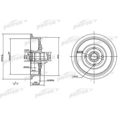 Барабан тормозной задн AUDI: 100 82-89, 100 Avant 82-90, 80 86-91, 8 PATRON PDR1200