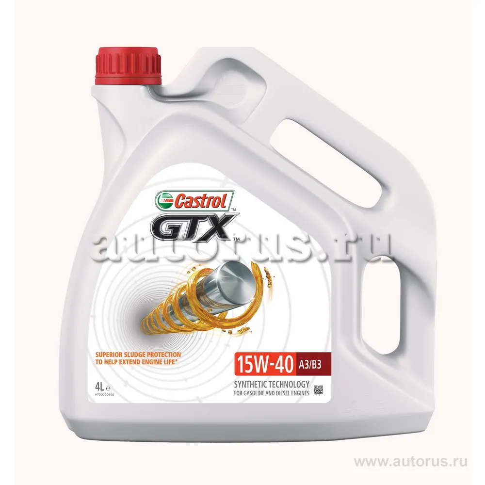 Масло моторное CASTROL GTX 15W-40 минеральное 4 л 14F734