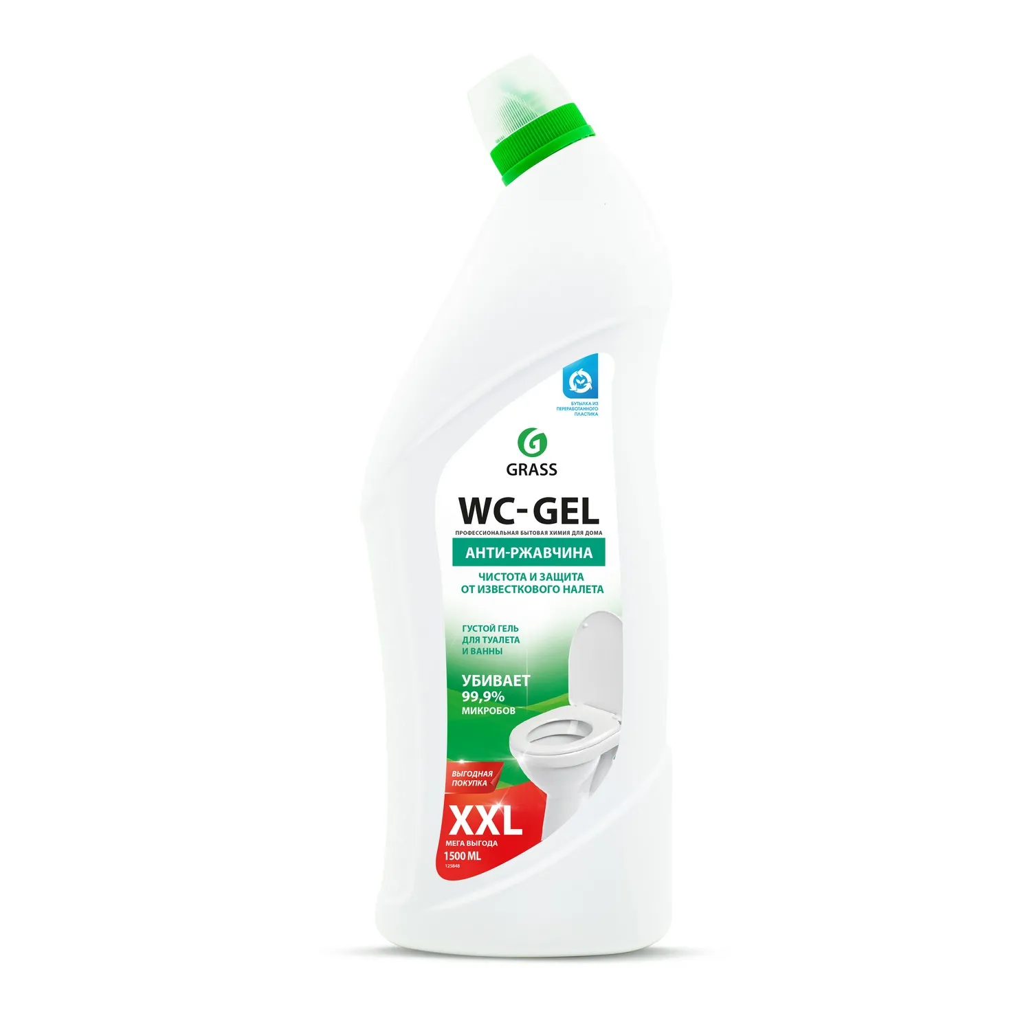 Средство для чистки сантехники WC- Gel (флакон 1500мл) GRASS 125848