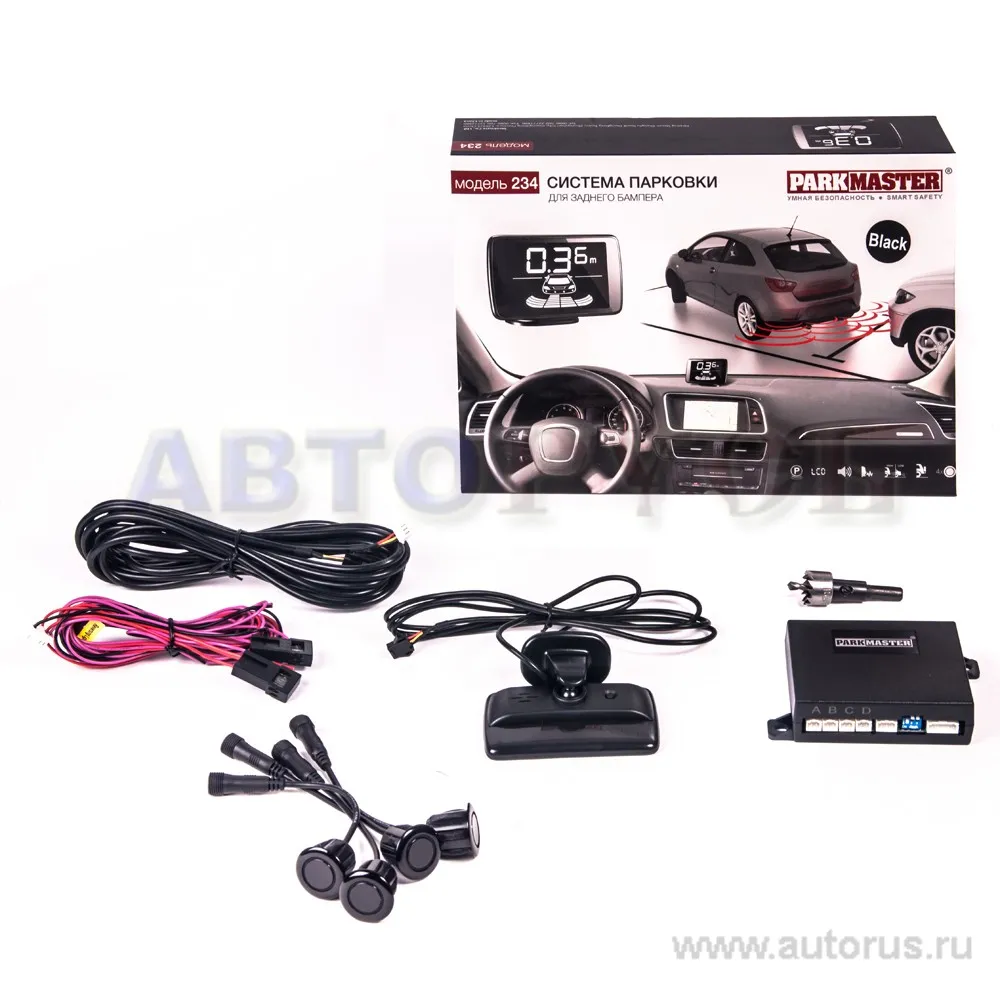 Парковочный радар PARKMASTER 234 black, 4 датчика