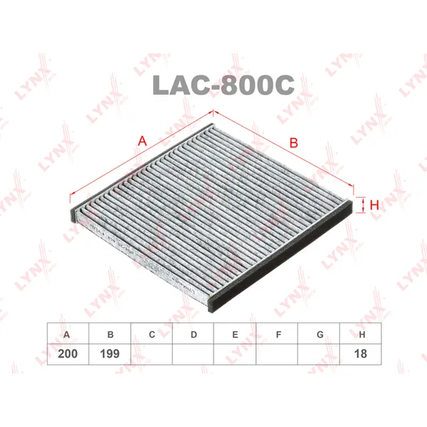 Фильтр салонный (угольный) SUBARU Legacy 00-04 LYNXauto LAC-800C