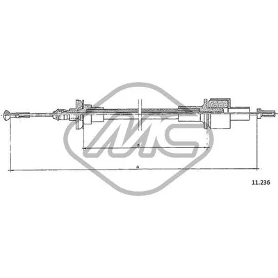 Трос сцепления FRD SIERRA 2,0 (IN-LINE MOTOR) Metalcaucho 81639