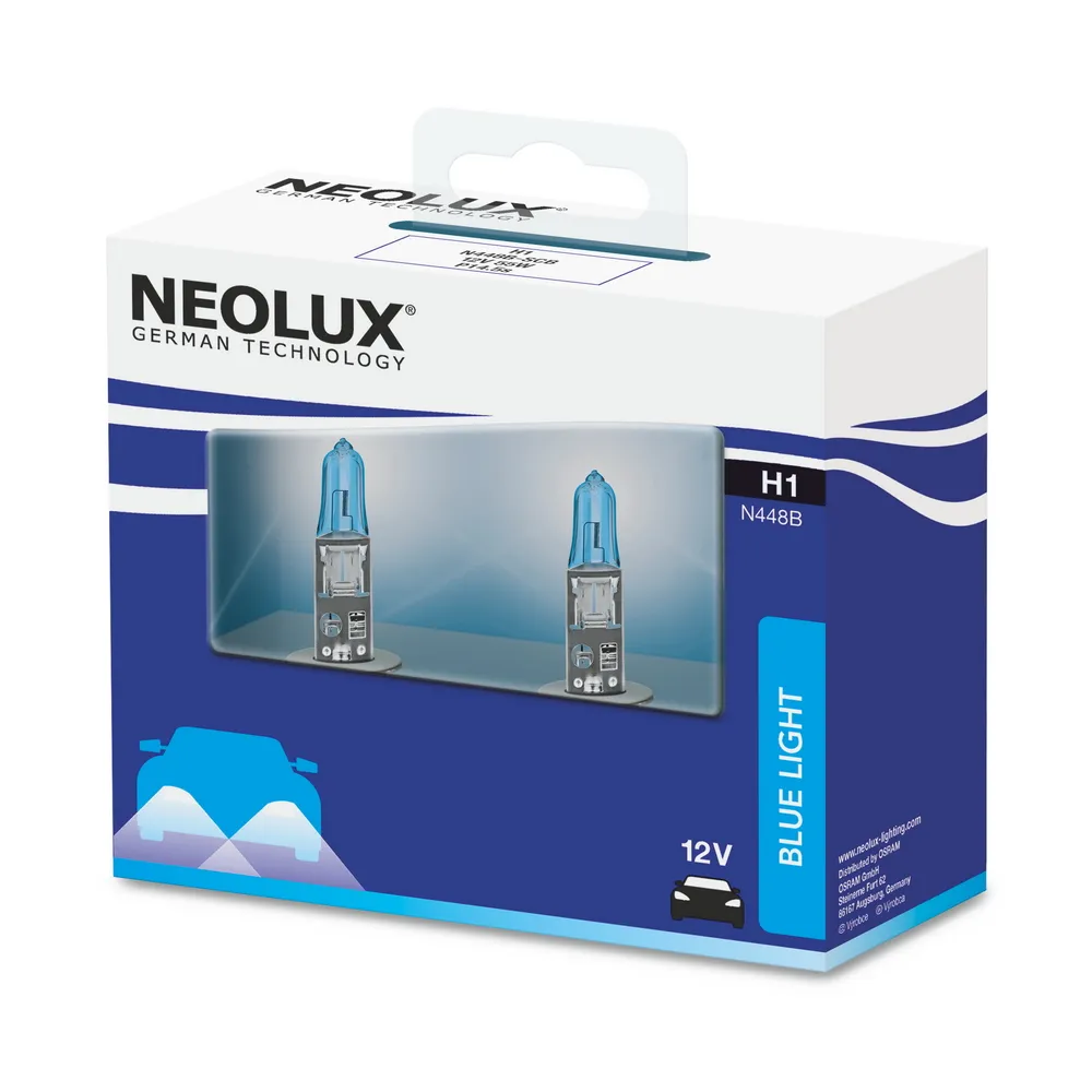 Лампа 12V H1 55W P14,5s 4000K NEOLUX Blue Light 2 шт. картон N448B-SCB