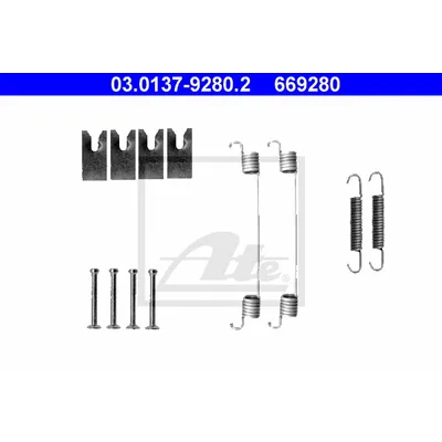 Ремкомплект барабанных тормозных колодок NISSAN/RENAULT/TOYOTA ATE 03.0137-9280.2