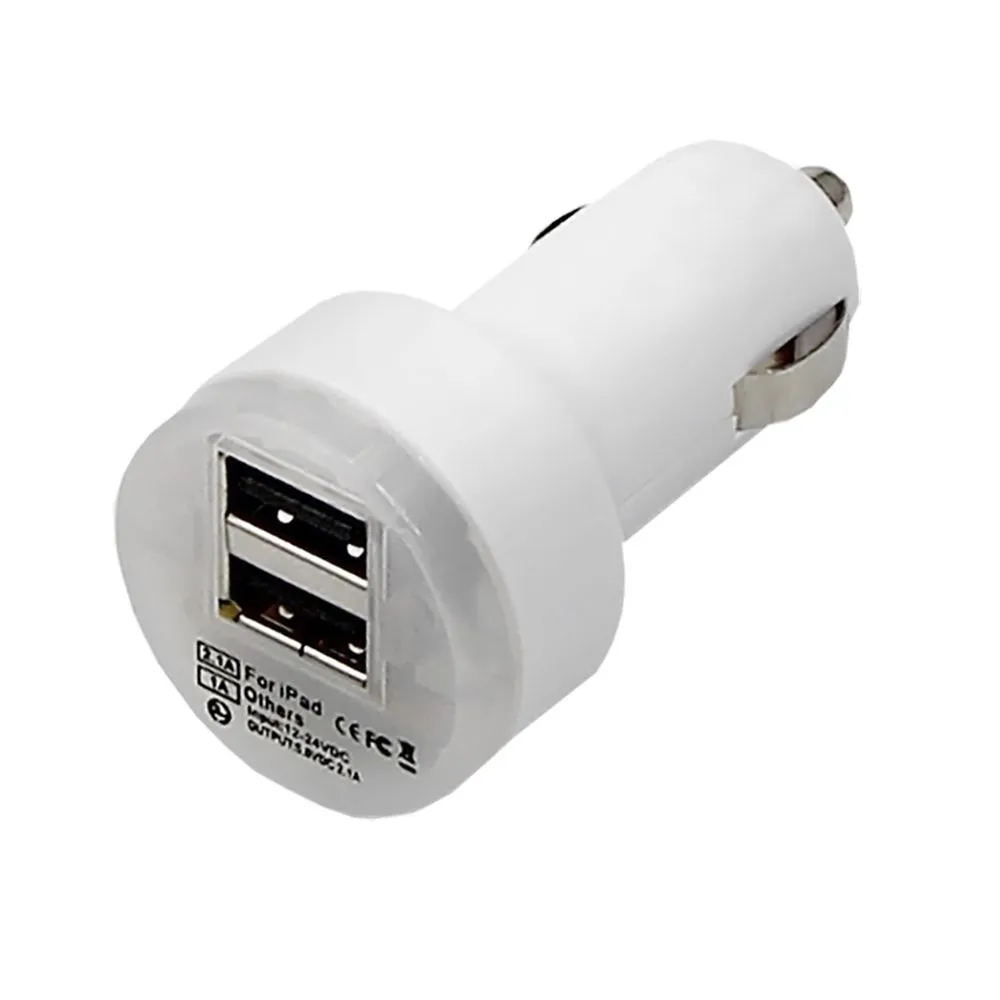 Автозарядка в прикуриватель 2хUSB с индикацией (АЗУ) (1000+2100 mA) белая REXANT 18-1189