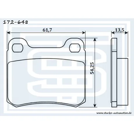 Колодки тормозные зад. MER W124/W201/W202 2 крепеж. штифта STARKE 172-648