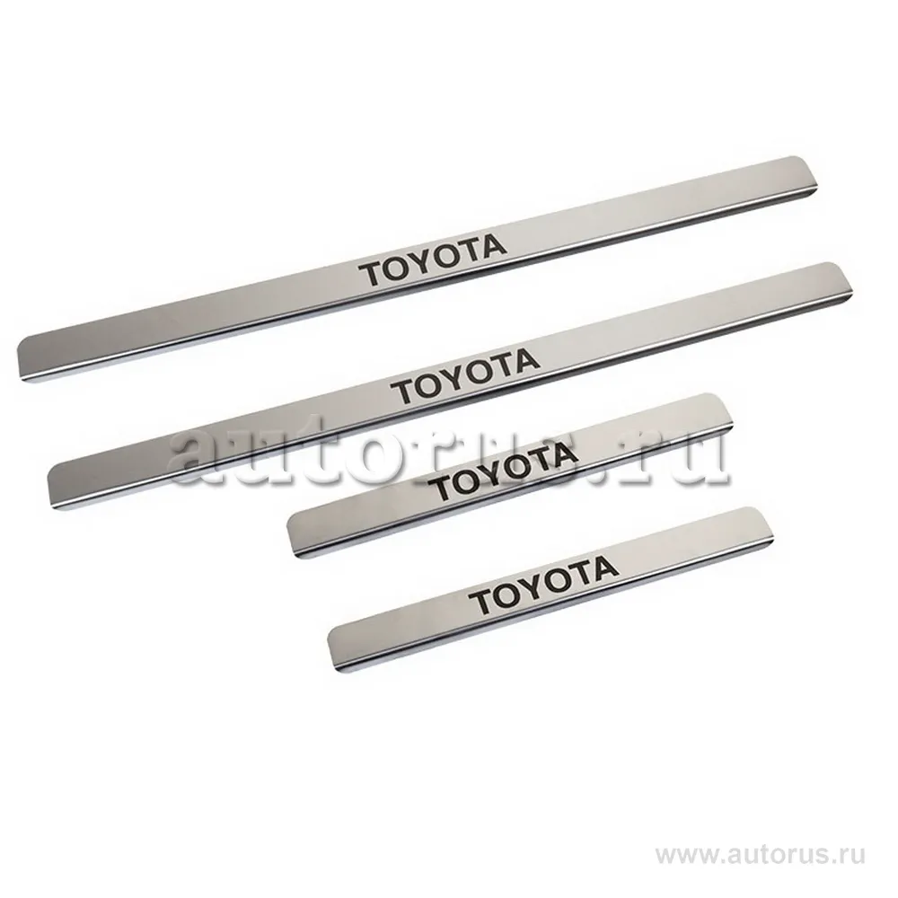 Накладки внутренних порогов TOYOTA Hilux, штамп TOYOTA (нерж. сталь) (к-т 4 шт.) DOLLEX NPS048