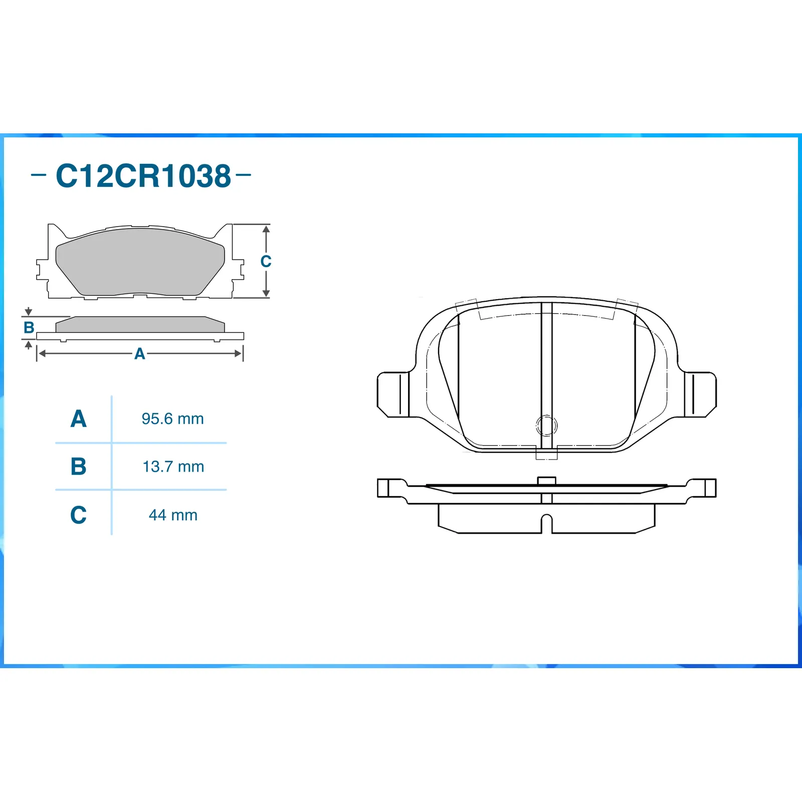 Колодки задние LADA 11196/LADA Vesta,X-ray, Granta/FIAT 500/ CWORKS C12CR1038