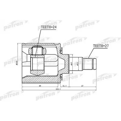 ШРУС внутренний 27x47x24 TOYOTA LAND CRUISER PRADO 90 9 PATRON PCV1454