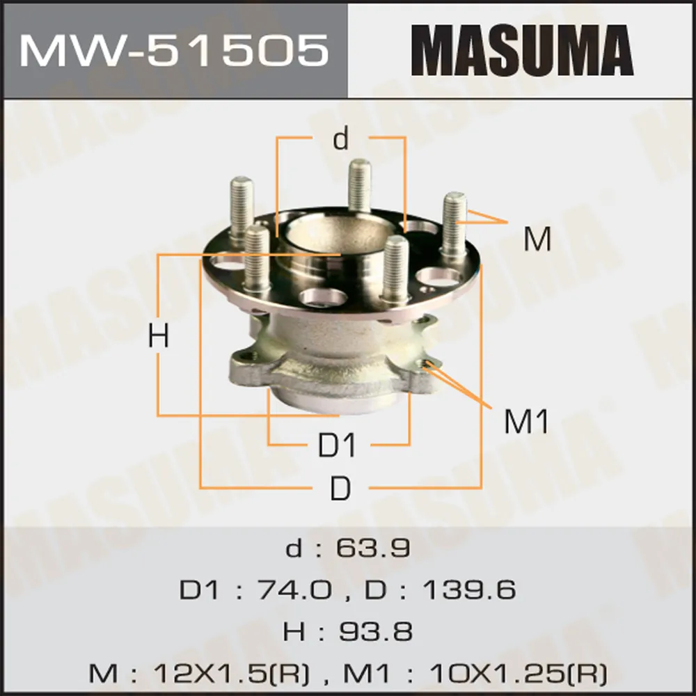 Подшипник ступицы зад.HONDA ACCORD HONDA ACCORD MASUMA MW51505