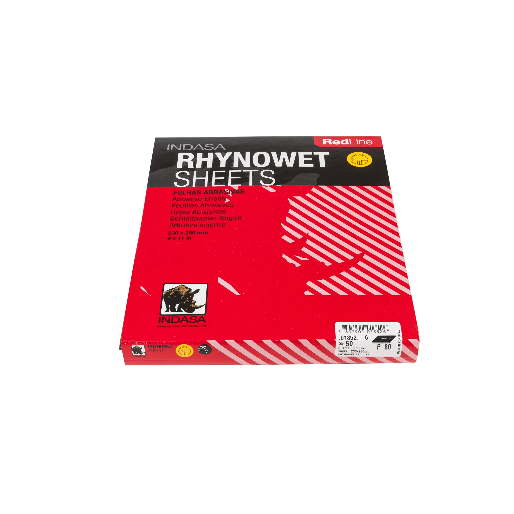 Лист RHYNOWET (по мокрому) 230ммx280мм Р80 (1уп.х50шт) Indasa 01352