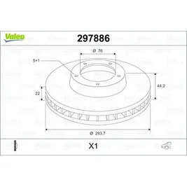 Диск тормозной задний VW T5 VALEO 297886