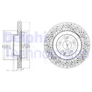 Диск тормозной передний MB CL-216 06-14/E-211 02-11/S221 05-13/SL230 99-12 DELPHI BG9057