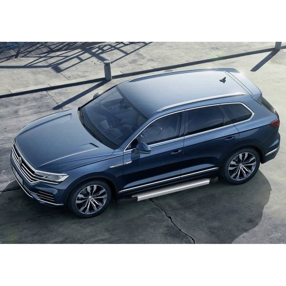 Порог-площадка Silver F193AL + комплект крепежа, Volkswagen Touareg 2018- Volkswagen Touareg RIVAL F193AL.5806.1
