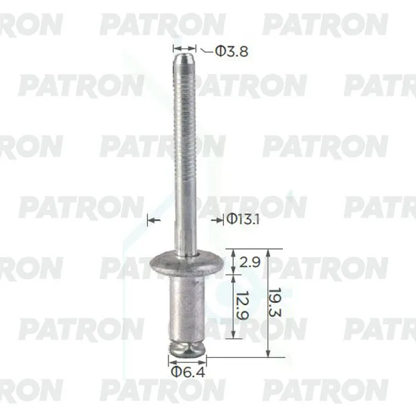 Заклепка GM,FORD,CHRYSLER применяемость: универсальная PATRON P371427