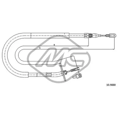 Трос ручника MER SPRINTER MOD.411/410/412 DX-RH Metalcaucho 80968