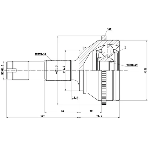 Шрус Наружный Fiat Ducato Rus (08-->)