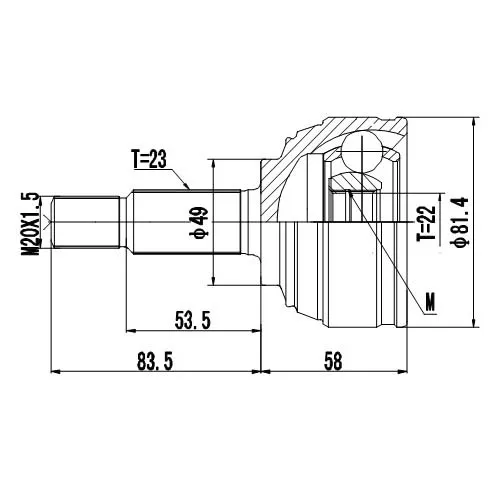 Шрус Наружный Nissan Micra, March K12 (02--10) ZIKMAR Z87117R