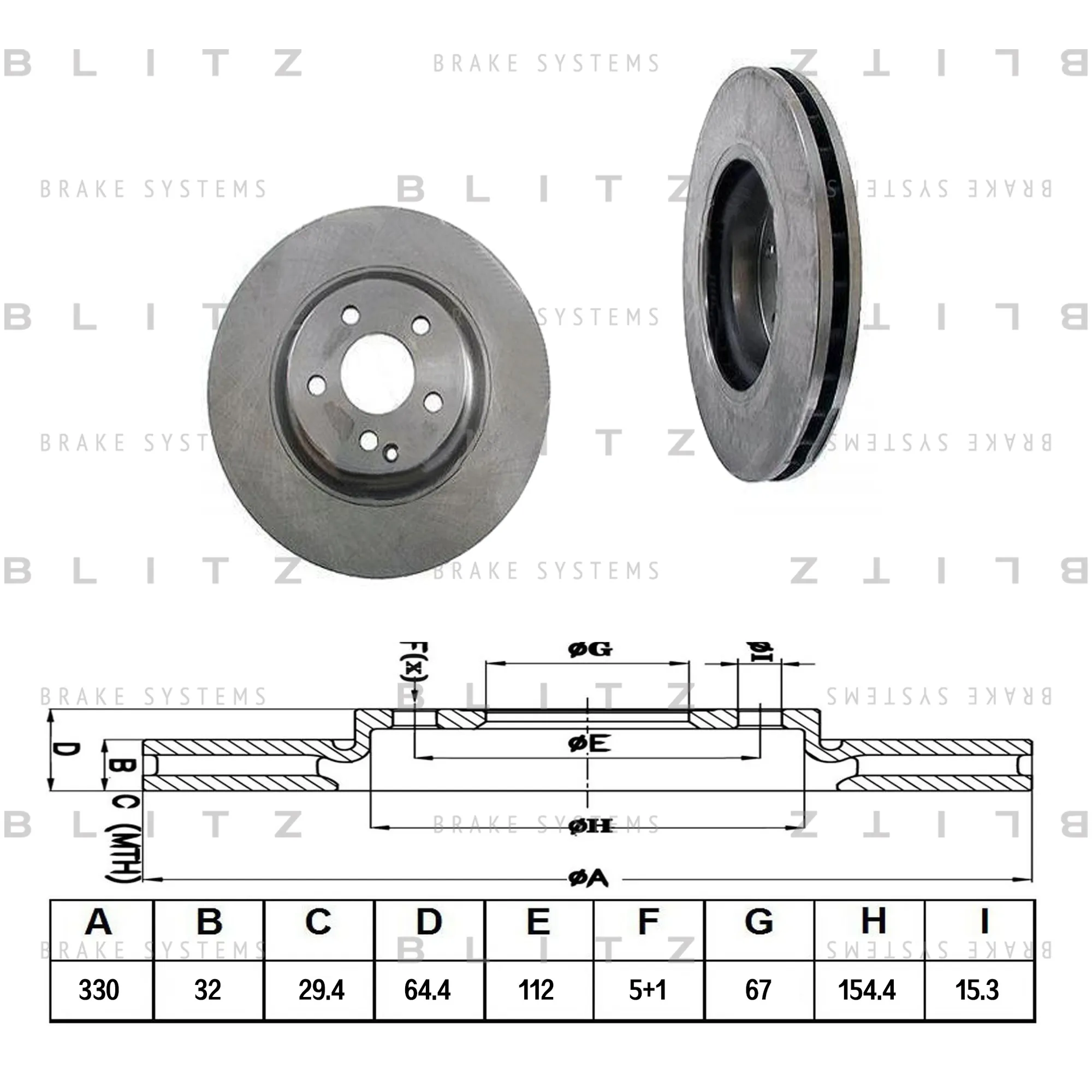 Диск тормозной передний вентилируемый MERCEDES W211/S211 02-> BLITZ BS0248
