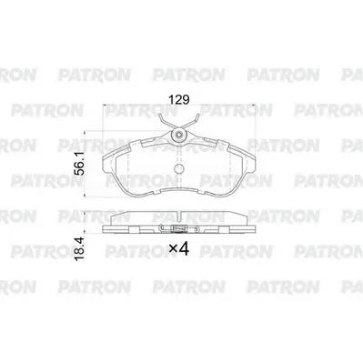 Колодки тормозные дисковые передн CITROEN: C2 03-, C3 02-, C3 Pluriel 03- PATRON PBP1543
