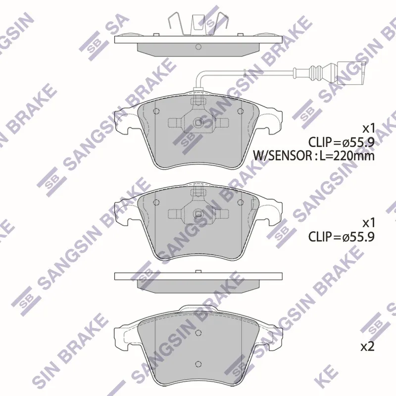 Колодки передние VW T5 / Multivan SANGSIN BRAKE SP1979