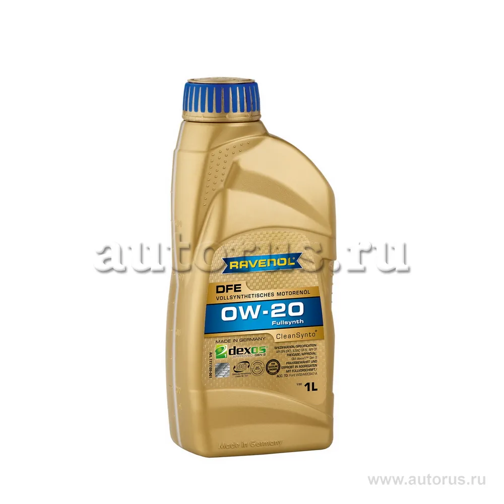 Моторное масло RAVENOL DFE SAE 0W-20 (1л) new 1111109-001 (4014835853737)