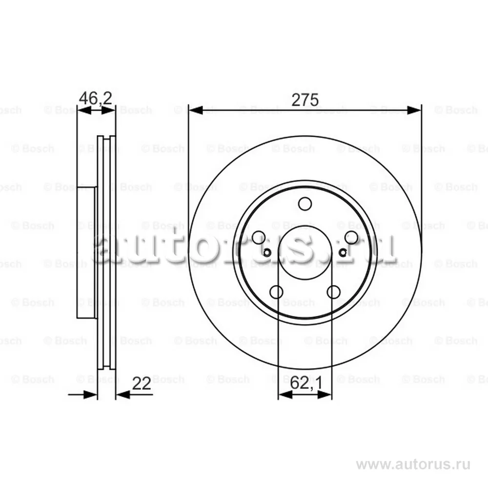 Диск тормозной передний, PREMIUM-2 BOSCH 0 986 479 R97