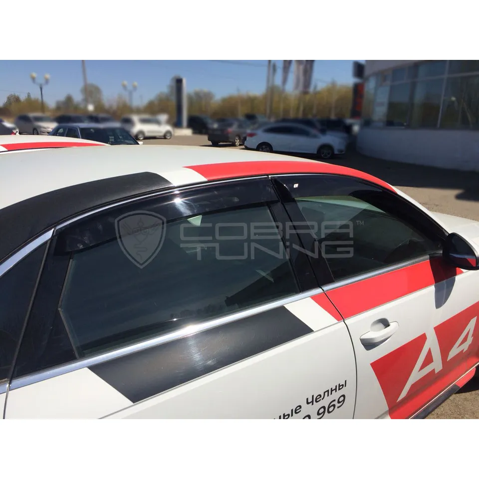 Дефлектора на окна Audi A4 Sd (B9) 2015 деф.окон Cobra Tuning A13215