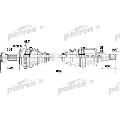 Полуось лев [Left] PEUGEOT: 206 CC 1.6 16V 00-, 206 SW 1.6 PATRON PDS1563
