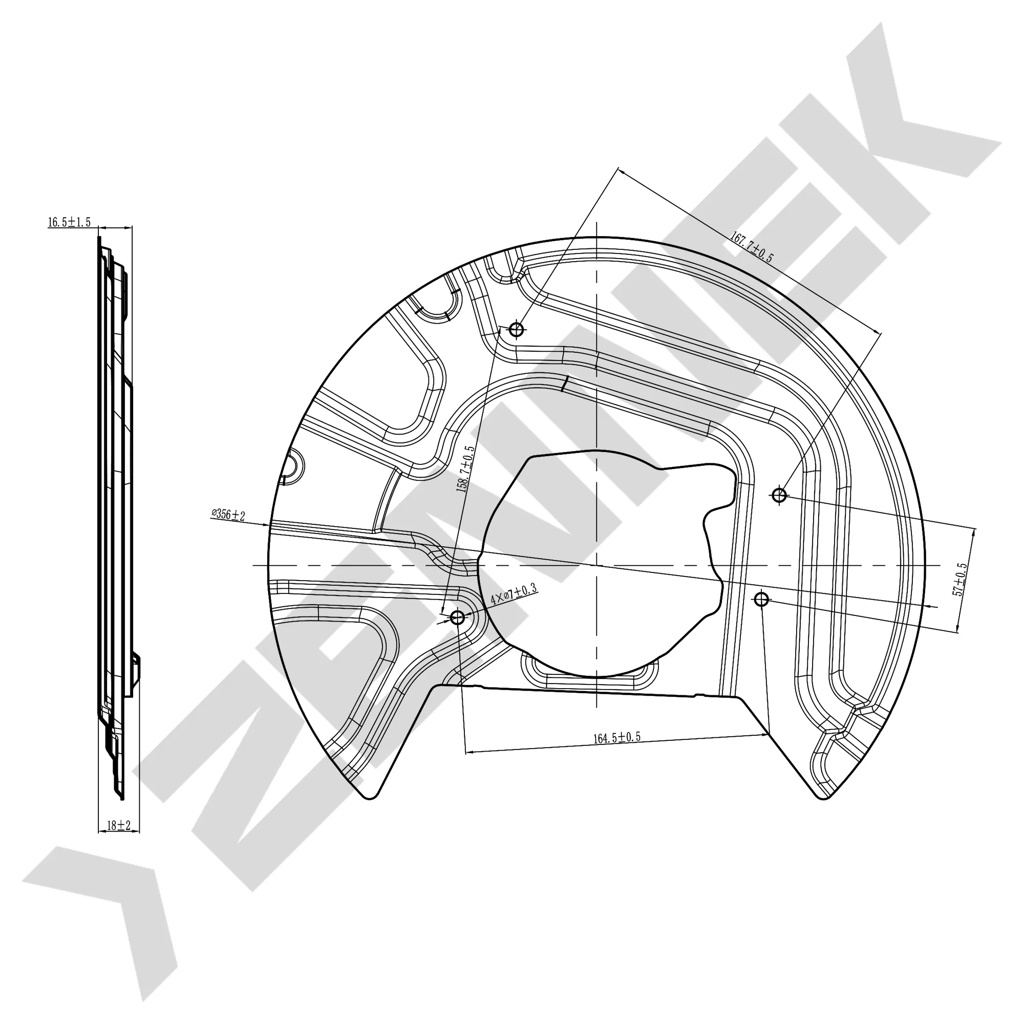 Защита тормозного диска передняя правая BMW X3 (E83) 04-10 ZENNEK DCD0023