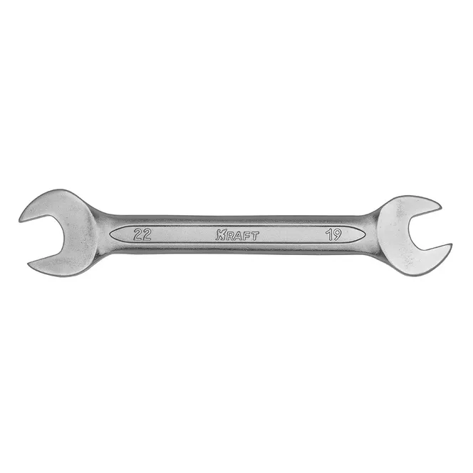 Ключ рожковый 19*22мм (Cr-V; хол. штамп, холдер) KRAFT KT700532