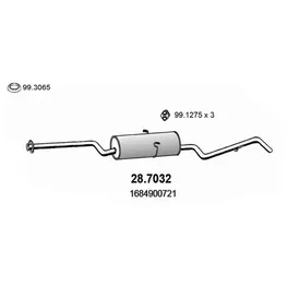 Глушитель основной MERCEDES BENZ A140/160 W168 (1997>) ASSO 28.7032